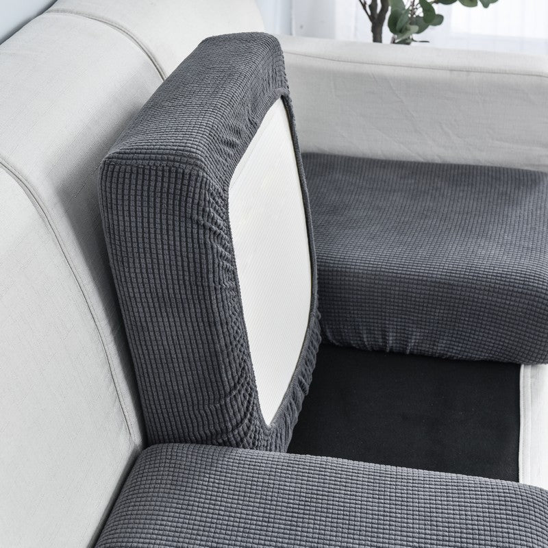 Anyhouz Sofa Cover Dark Gray Polyester Thick Stretchable Cushion For Living Room 1Pc Normal Size 95-120cm-Slipcovers-PEROZ Accessories