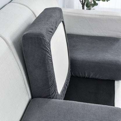 Anyhouz Sofa Cover Dark Gray Polyester Thick Stretchable Cushion For Living Room 1Pc Normal Size 95-120cm-Slipcovers-PEROZ Accessories