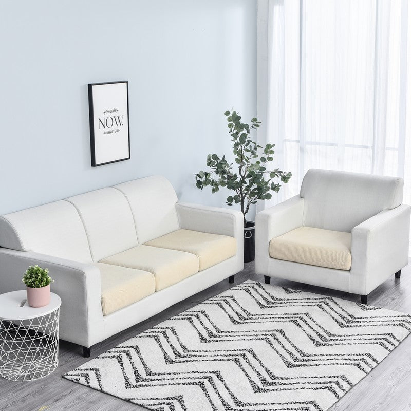 Anyhouz Sofa Cover Beige Polyester Thick Stretchable Cushion For Living Room 1Pc Enlarge Size 160-185cmx60-90cm-Slipcovers-PEROZ Accessories