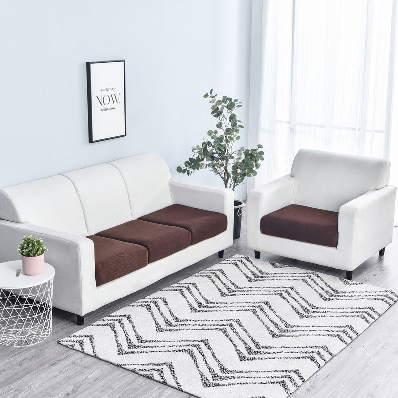 Anyhouz Sofa Cover Coffee Polyester Thick Stretchable Cushion For Living Room 1Pc Enlarge Size 90-130cm-Slipcovers-PEROZ Accessories