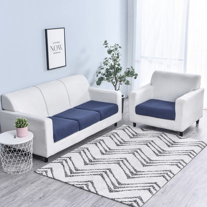 Anyhouz Sofa Cover Navy Polyester Thick Stretchable Cushion For Living Room 1Pc Normal Size 145-185cm-Slipcovers-PEROZ Accessories