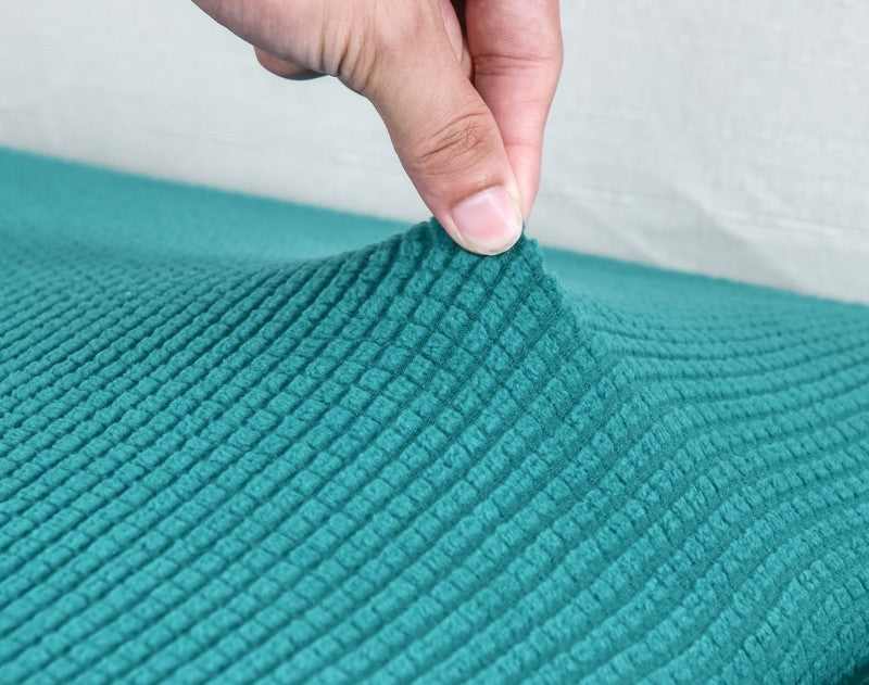 Anyhouz Sofa Cover Teal Blue Polyester Thick Stretchable Cushion For Living Room 1Pc Normal Size 145-185cm-Slipcovers-PEROZ Accessories