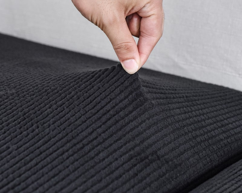 Anyhouz Sofa Cover Black Polyester Thick Stretchable Cushion For Living Room 1Pc Back Cushion-Slipcovers-PEROZ Accessories