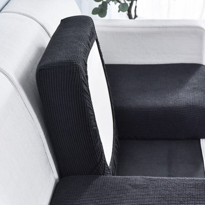 Anyhouz Sofa Cover Black Polyester Thick Stretchable Cushion For Living Room 1Pc Back Cushion-Slipcovers-PEROZ Accessories