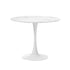 Shop Oikiture 90cm Dining Table Kitchen Marble Tulip Round Metal Leg White  | PEROZ Australia