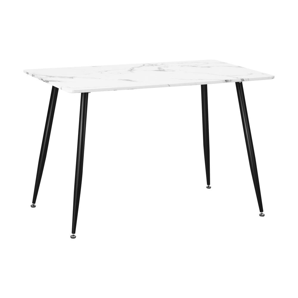 Shop Oikiture 120cm Dining Table Rectangle Wooden Table With Marble Effect Metal Legs  | PEROZ Australia
