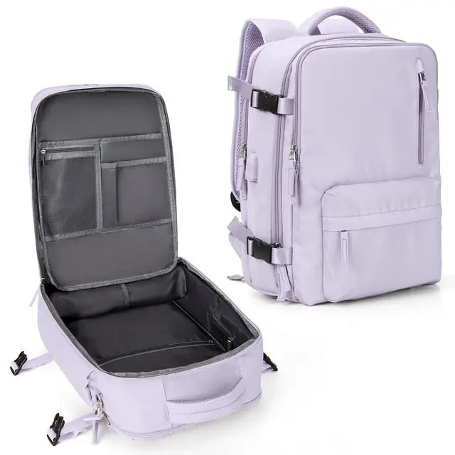 Anypack Backpack Light Purple Bag Large Capacity Multi-Function Suitcase USB Charging School Luggage Lightweight-Backpacks-PEROZ Accessories