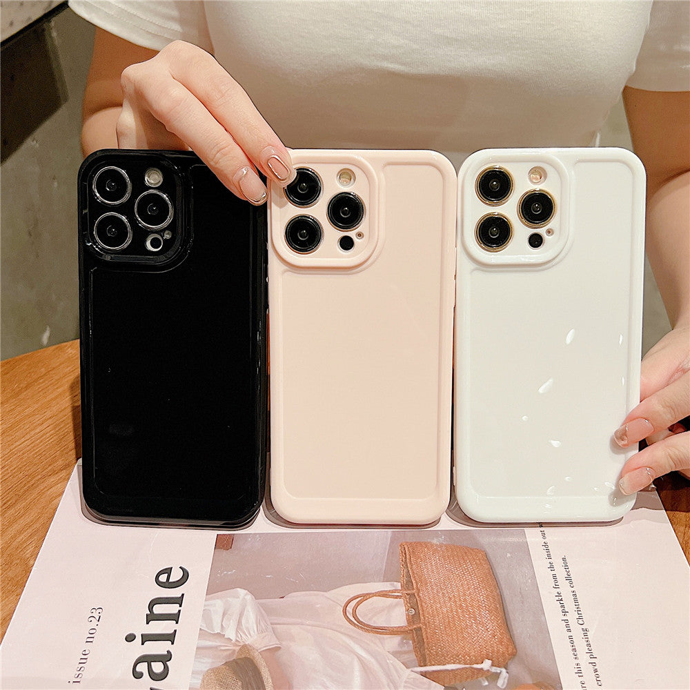 Anymob iPhone Case Pink Luxury Space Shell Phone Case Jelly Solid Color Soft Silicone Bumper Cover For iPhone Compatible-Mobile Phone Cases-PEROZ Accessories