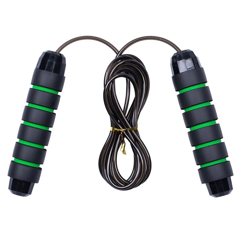 Anyfit Green Jumping Rope Tangle Free Rapid Speed Cable With Ball Bearings Steel Skipping Rope Gym Fitness Home Exercise Slim Body-Exercise &amp; Fitness-PEROZ Accessories