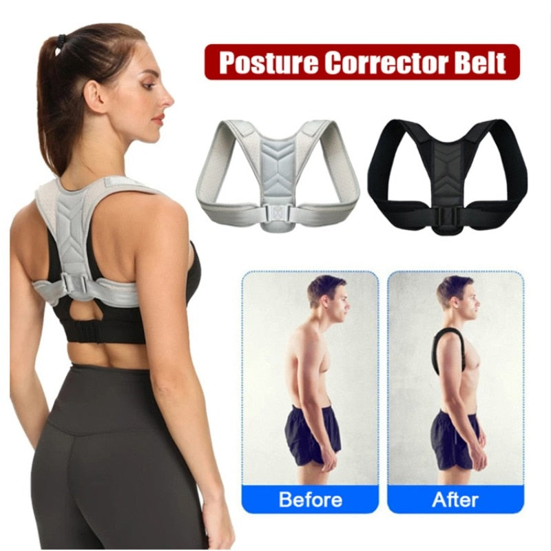 Anyfit Black Corrector Belt Large Back Posture Adjustable Neck Brace Training Equipment Shoulder Support Correction Belt-Corrector Belt-PEROZ Accessories