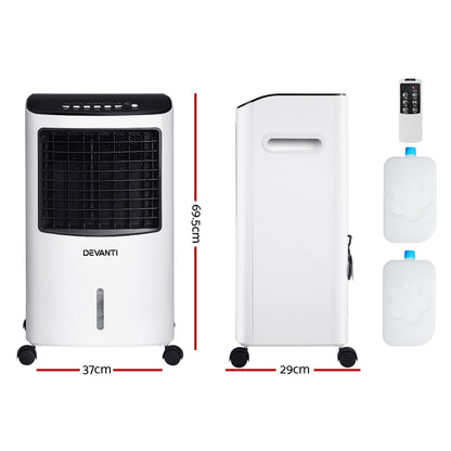 Devanti Evaporative Air Cooler Conditioner Portable 8L Cooling Fan Humidifier-Appliances &gt; Air Conditioners-PEROZ Accessories