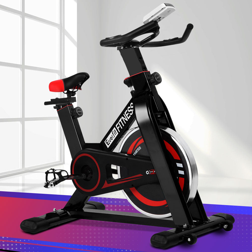 Everfit Spin Exercise Bike Cycling Fitness Commercial Home Workout Gym Black-Sports &amp; Fitness &gt; Fitness Accessories-PEROZ Accessories
