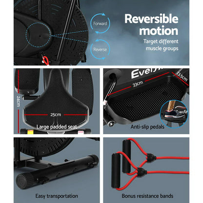 Everfit 5in1 Elliptical Cross Trainer Exercise Bike Bicycle Home Gym Fitness Machine Running Walking-Sports &amp; Fitness &gt; Fitness Accessories-PEROZ Accessories