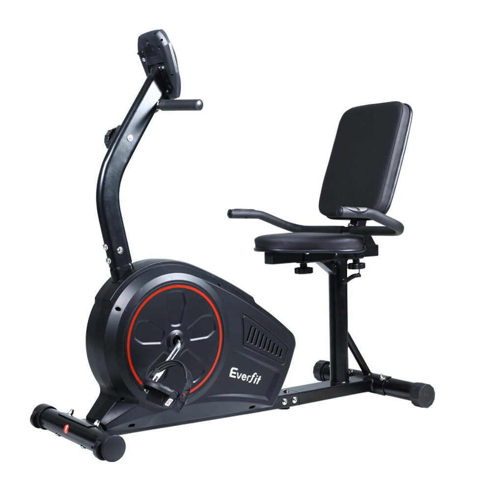 Everfit Magnetic Recumbent Exercise Bike Fitness Trainer Home Gym Equipment Black-Sports &amp; Fitness &gt; Fitness Accessories-PEROZ Accessories
