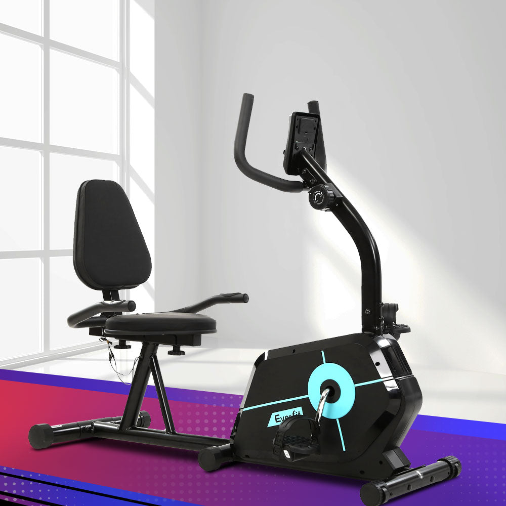 Everfit Magnetic Recumbent Exercise Bike Fitness Cycle Trainer Gym Equipment-Sports &amp; Fitness &gt; Fitness Accessories-PEROZ Accessories
