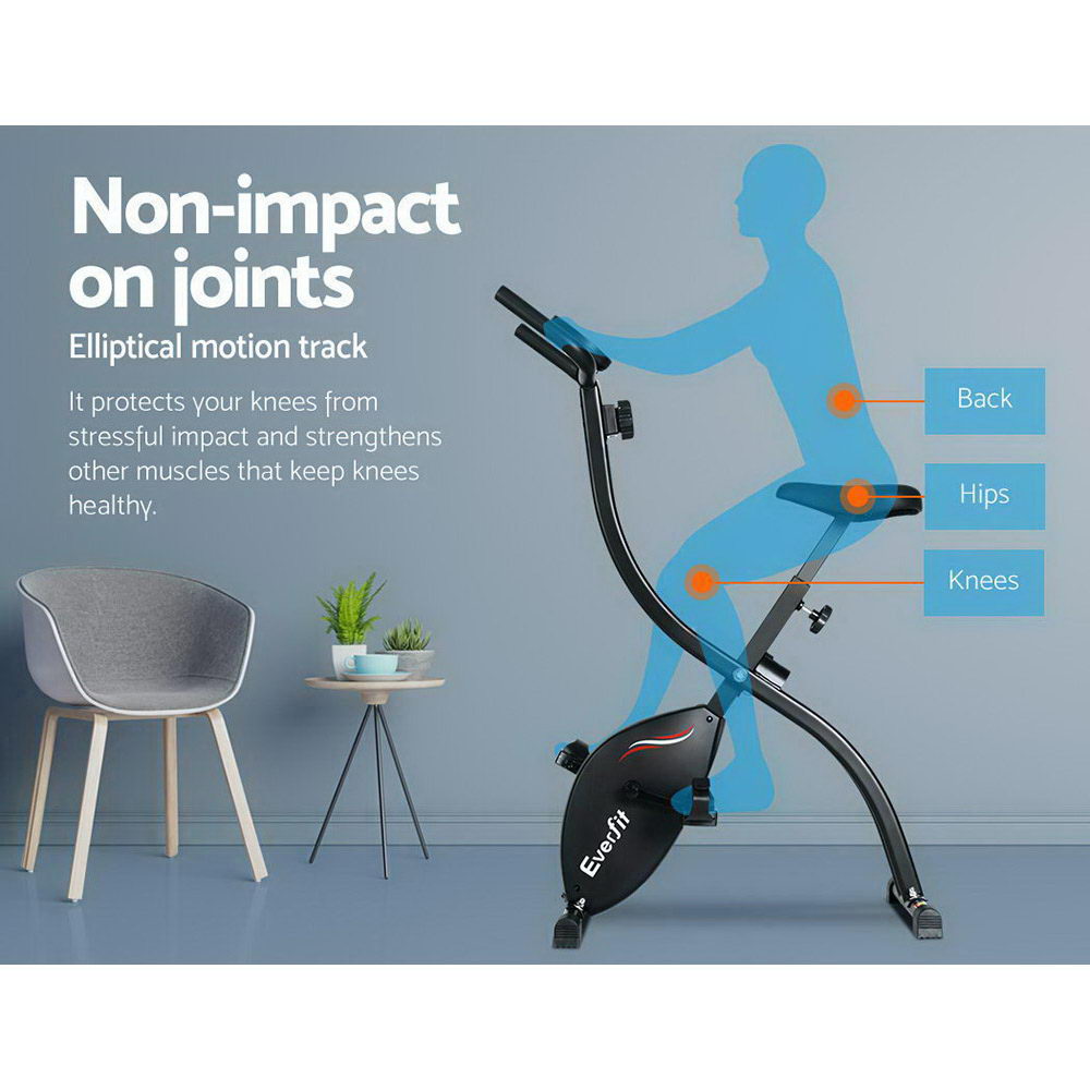 Everfit Exercise Bike X-Bike Folding Magnetic Bicycle Cycling Flywheel Fitness Machine-Sports &amp; Fitness &gt; Fitness Accessories-PEROZ Accessories