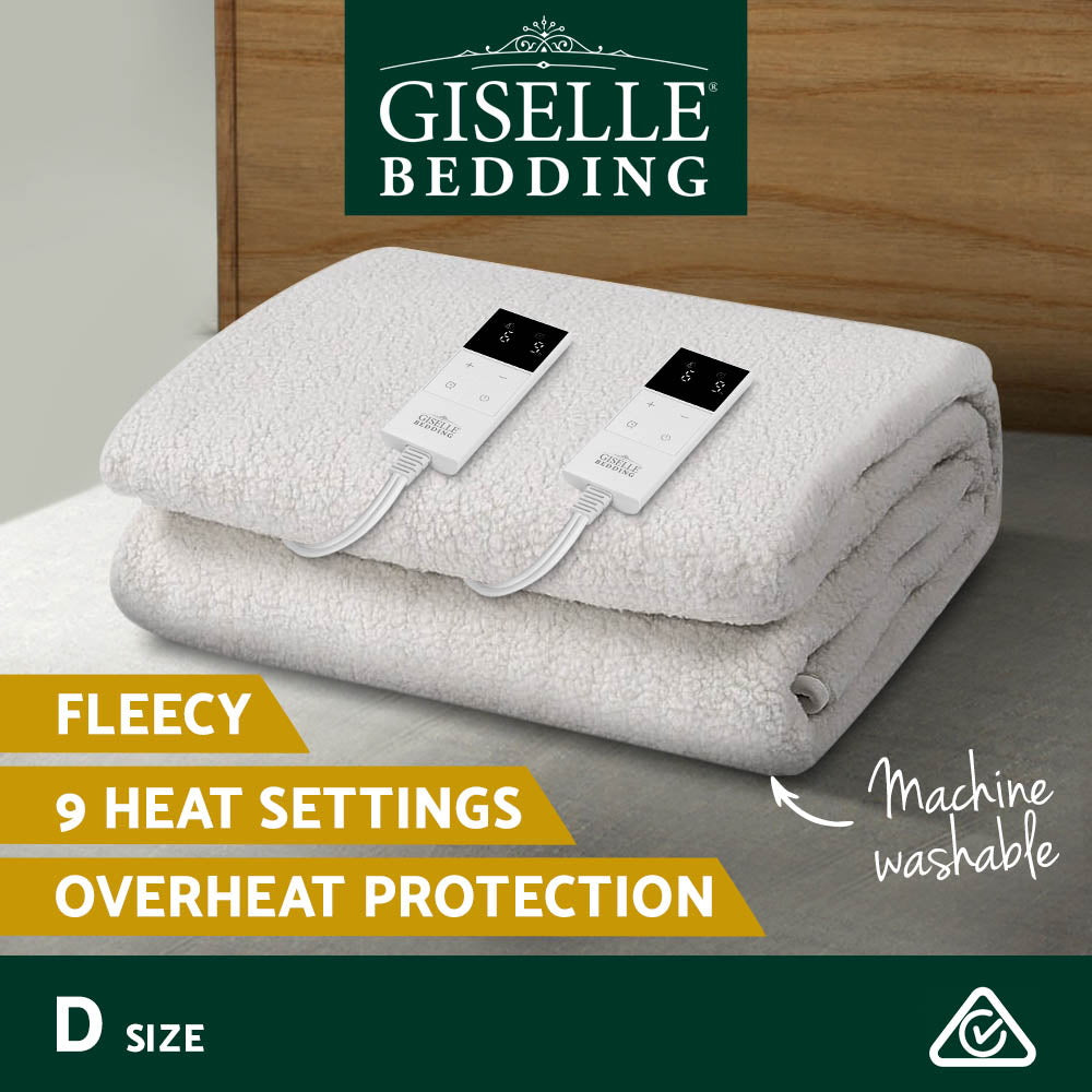 Giselle Bedding Double Size Electric Blanket Fleece-Electric Throw Blanket-PEROZ Accessories