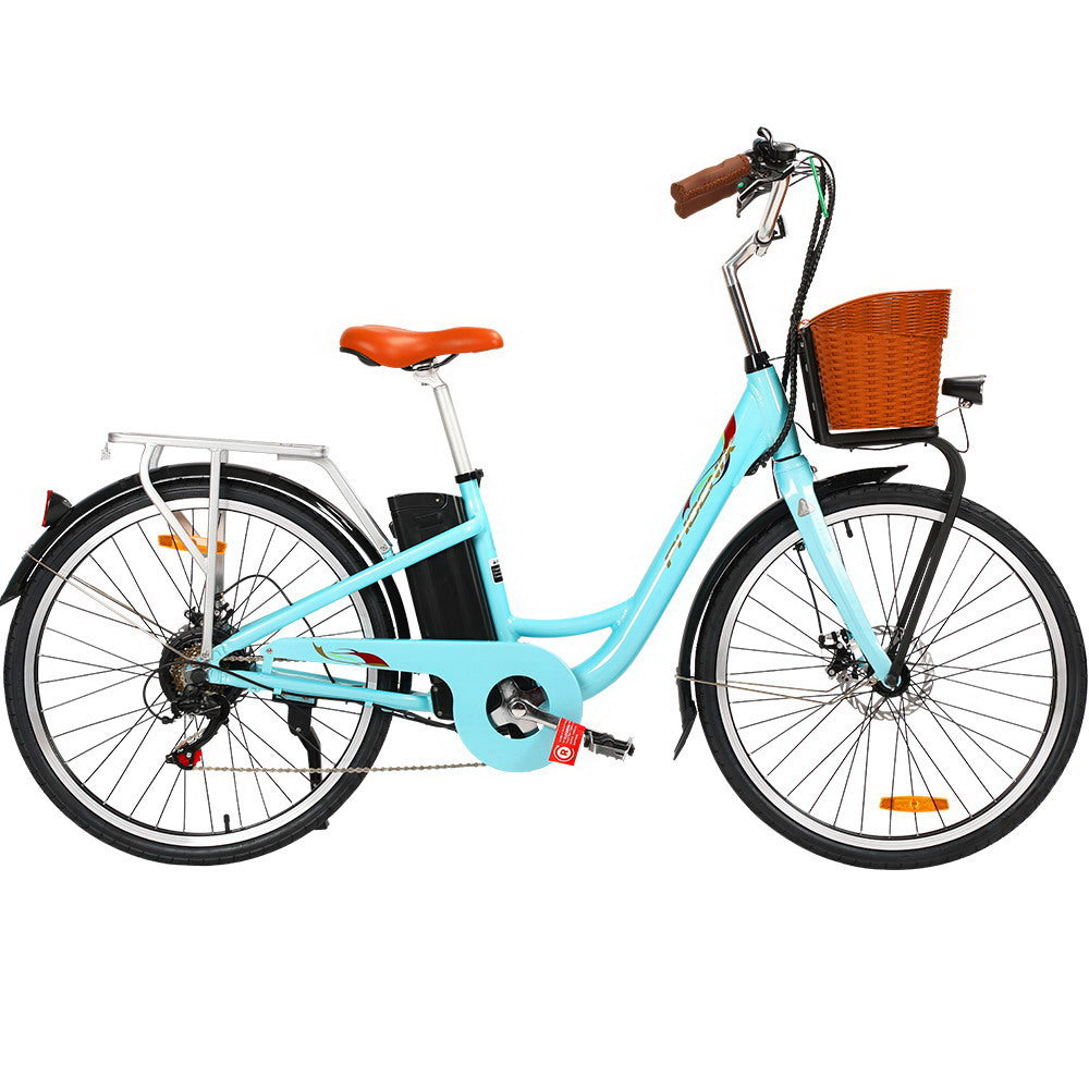 Phoenix 26 inch Electric Bike City Bicycle eBike e-Bike Urban Blue-Sports &amp; Fitness &gt; Bikes &amp; Accessories-PEROZ Accessories