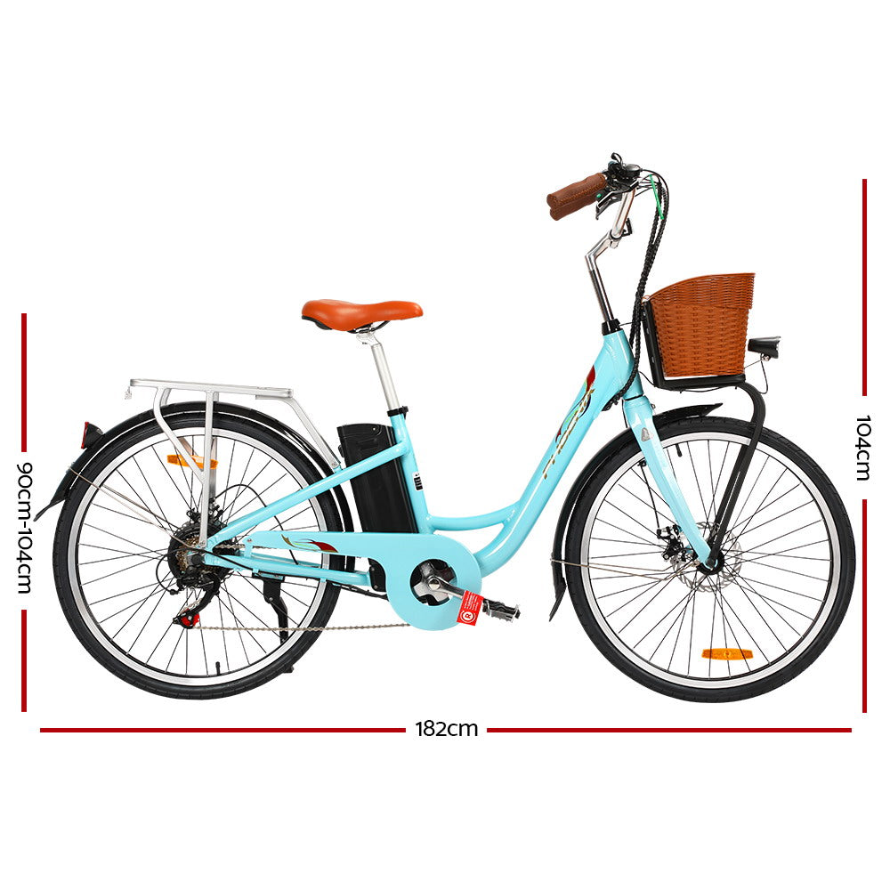 Phoenix 26 inch Electric Bike City Bicycle eBike e-Bike Urban Blue-Sports &amp; Fitness &gt; Bikes &amp; Accessories-PEROZ Accessories