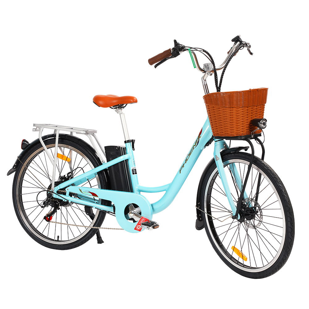 Phoenix 26 inch Electric Bike City Bicycle eBike e-Bike Urban Blue-Sports &amp; Fitness &gt; Bikes &amp; Accessories-PEROZ Accessories