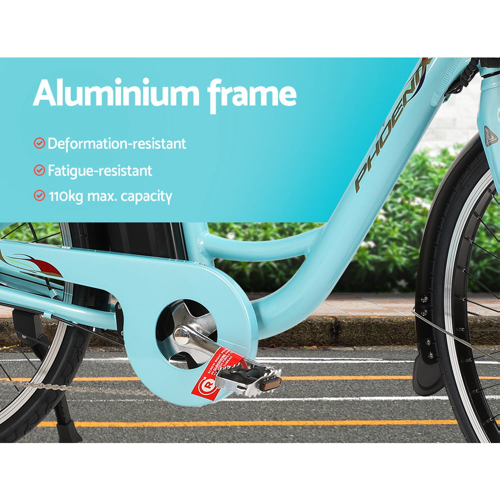 Phoenix 26 inch Electric Bike City Bicycle eBike e-Bike Urban Blue-Sports &amp; Fitness &gt; Bikes &amp; Accessories-PEROZ Accessories