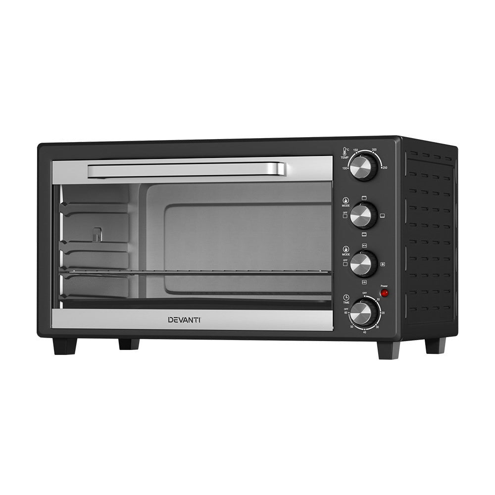 Devanti Electric Convection Oven Bake Benchtop Rotisserie Grill 45L-Convection Ovens-PEROZ Accessories