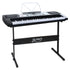 Alpha 61 Keys Electronic Piano Keyboard LED Electric Silver with Music Stand for Beginner-Audio & Video > Musical Instrument & Accessories-PEROZ Accessories