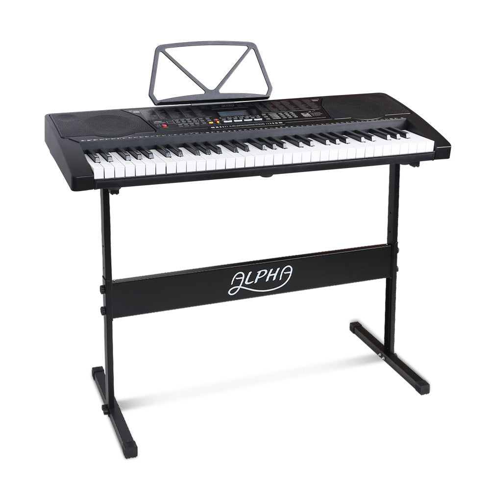 Alpha 61 Key Lighted Electronic Piano Keyboard LCD Electric w/ Holder Music Stand-Audio &amp; Video &gt; Musical Instrument &amp; Accessories-PEROZ Accessories