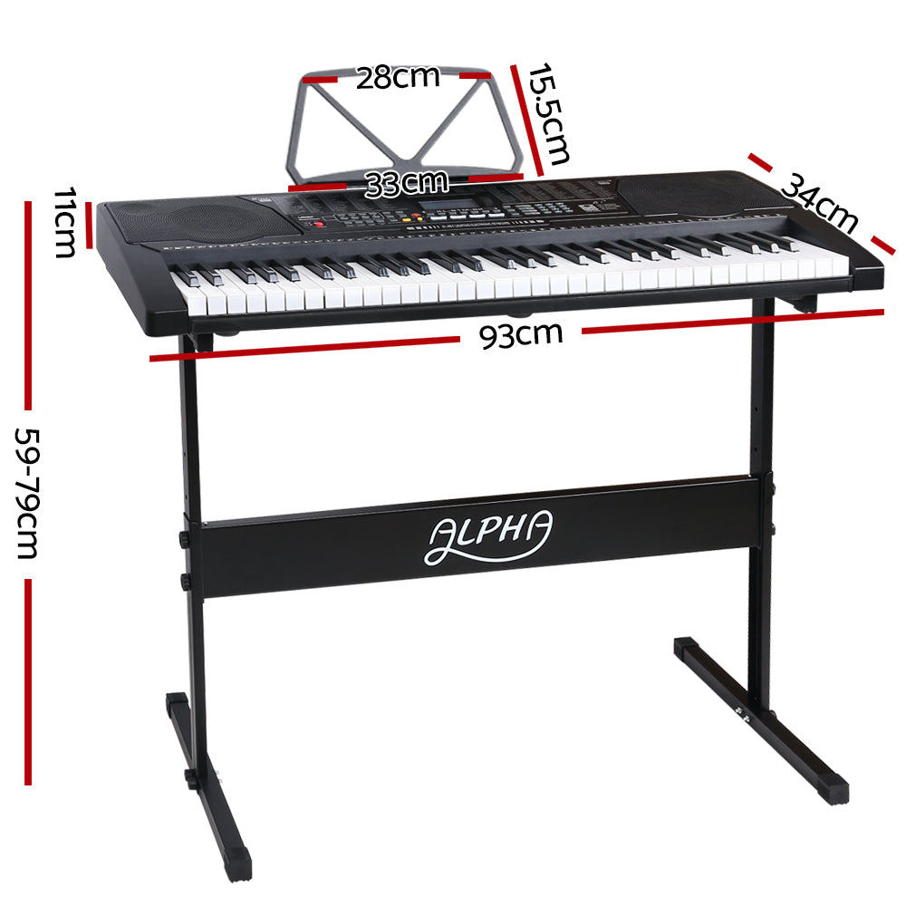 Alpha 61 Key Lighted Electronic Piano Keyboard LCD Electric w/ Holder Music Stand-Audio &amp; Video &gt; Musical Instrument &amp; Accessories-PEROZ Accessories
