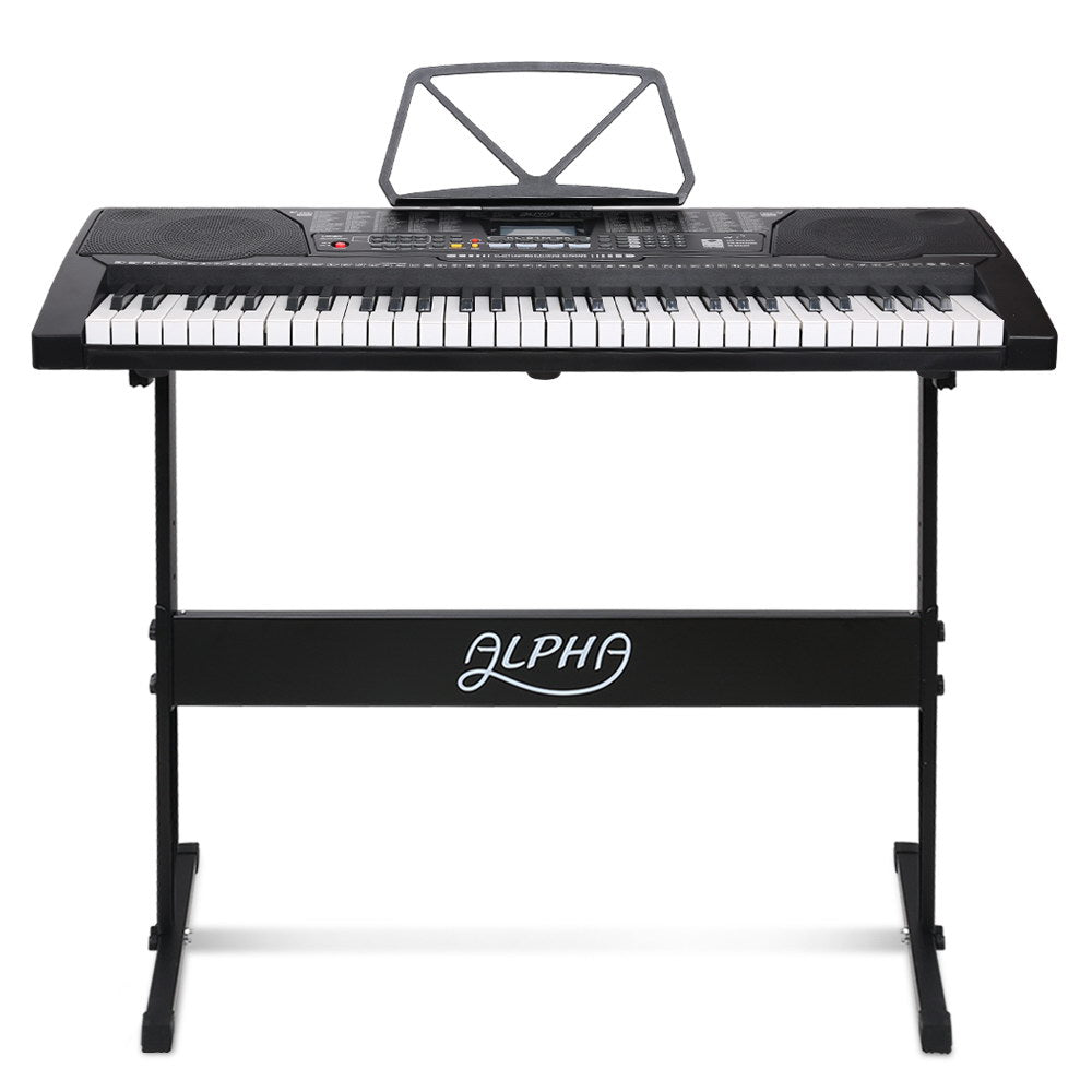 Alpha 61 Key Lighted Electronic Piano Keyboard LCD Electric w/ Holder Music Stand-Audio &amp; Video &gt; Musical Instrument &amp; Accessories-PEROZ Accessories
