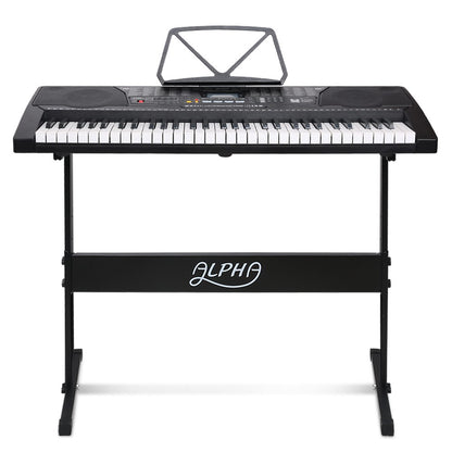 Alpha 61 Key Lighted Electronic Piano Keyboard LCD Electric w/ Holder Music Stand-Audio &amp; Video &gt; Musical Instrument &amp; Accessories-PEROZ Accessories