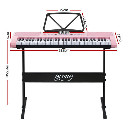 Alpha 61 Key Lighted Electronic Piano Keyboard LED Electric Holder Music Stand-Audio &amp; Video &gt; Musical Instrument &amp; Accessories-PEROZ Accessories