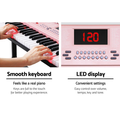 Alpha 61 Key Lighted Electronic Piano Keyboard LED Electric Holder Music Stand-Audio &amp; Video &gt; Musical Instrument &amp; Accessories-PEROZ Accessories