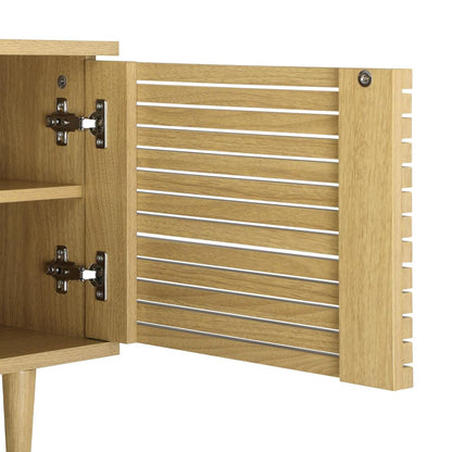 Oikiture TV Cabinet Entertainment Unit Stand Storage Unique Door Furniture 160CM-Entertainment Unit-PEROZ Accessories
