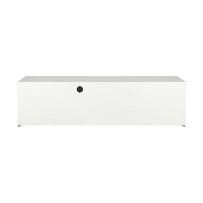 Oikiture TV Cabinet Entertainment Unit Stand RGB LED Gloss Furniture 130cm White-Entertainment Unit-PEROZ Accessories