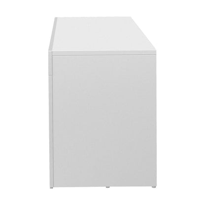 Oikiture TV Cabinet Entertainment Unit Stand LED RGB Gloss Furniture White 180CM-Entertainment Unit-PEROZ Accessories