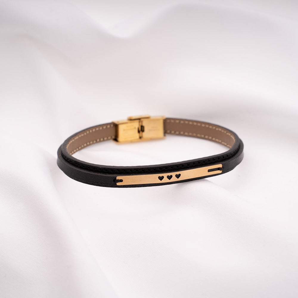 Elysia Women_s Leather Bracelet - Black - Peroz Accessories