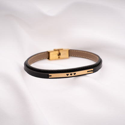 Elysia Women_s Leather Bracelet - Black - Peroz Accessories