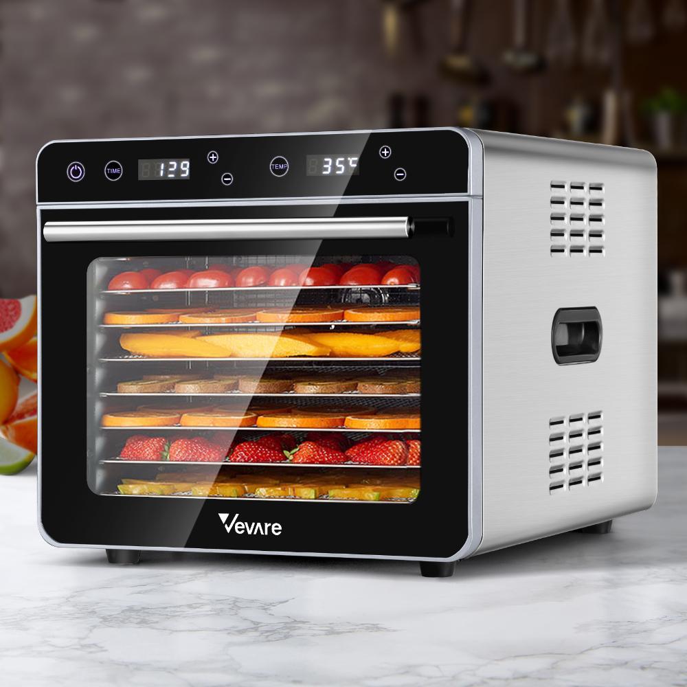 Vevare Food Dehydrators Stainless Steel Jerky Dehydrator Fruit Dryer 8 Trays-Food Dehydrator-PEROZ Accessories