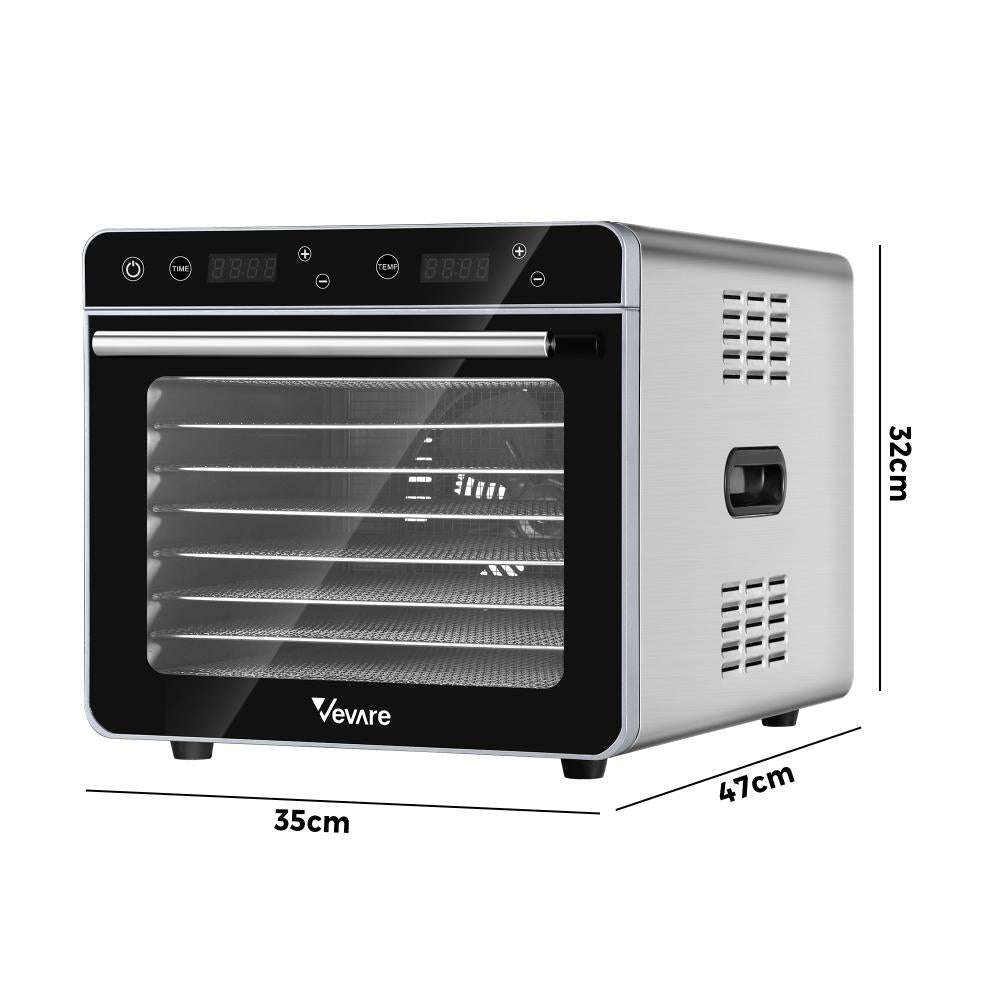 Vevare Food Dehydrators Stainless Steel Jerky Dehydrator Fruit Dryer 8 Trays-Food Dehydrator-PEROZ Accessories