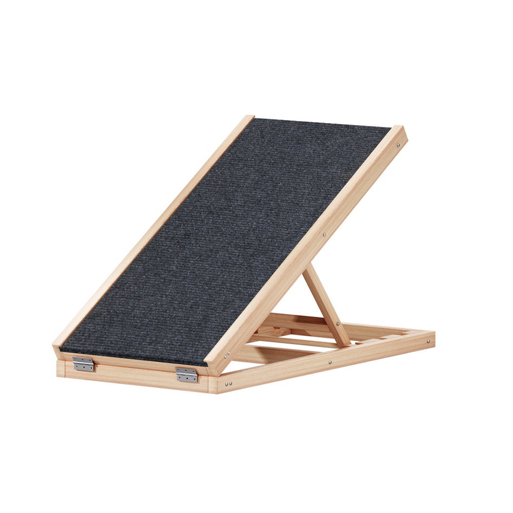i.Pet Dog Ramp 70cm Adjustable Height Wooden Steps Stairs For Bed Sofa Car Foldable-Pet Care &gt; Dog Supplies-PEROZ Accessories