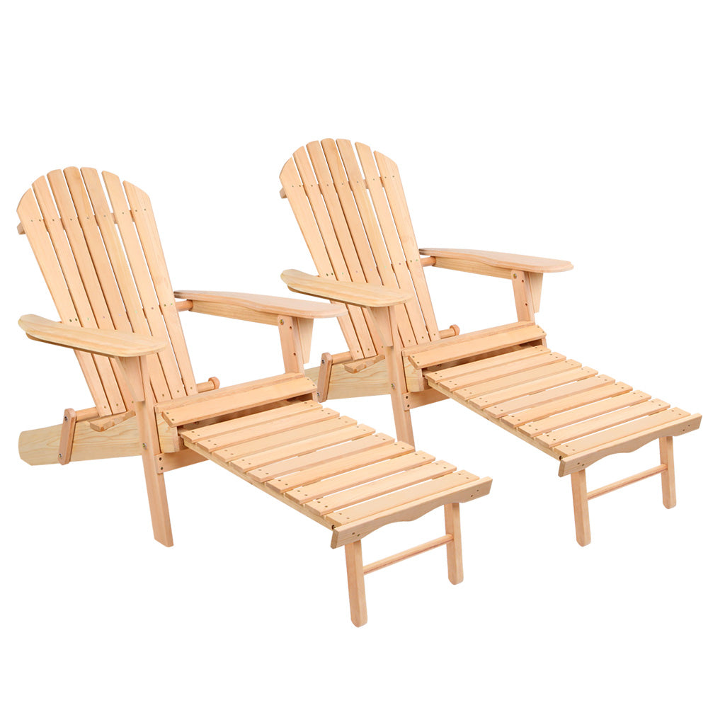 Gardeon Set of 2 Outdoor Sun Lounge Chairs Patio Furniture Beach Chair Lounger-Furniture &gt; Outdoor-PEROZ Accessories