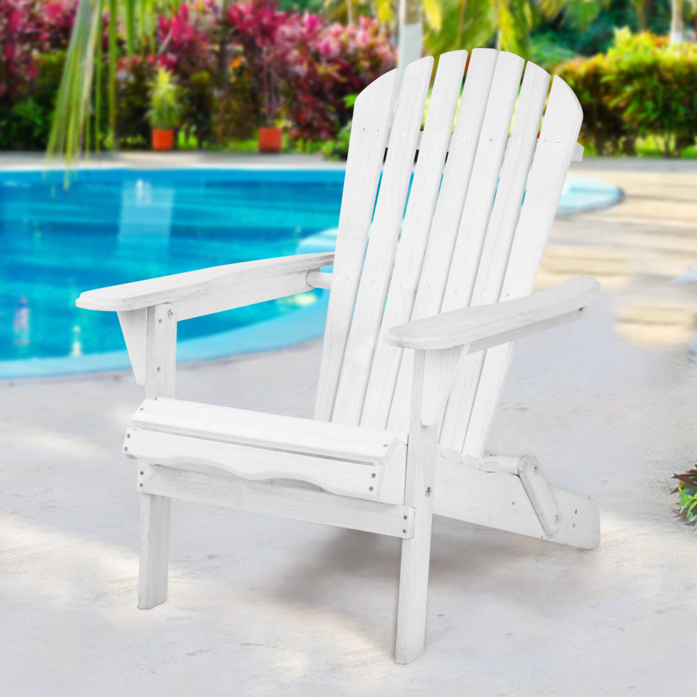 Gardeon Outdoor Furniture Adirondack Chairs Beach Chair Lounge Wooden Patio Garden-Furniture &gt; Outdoor-PEROZ Accessories