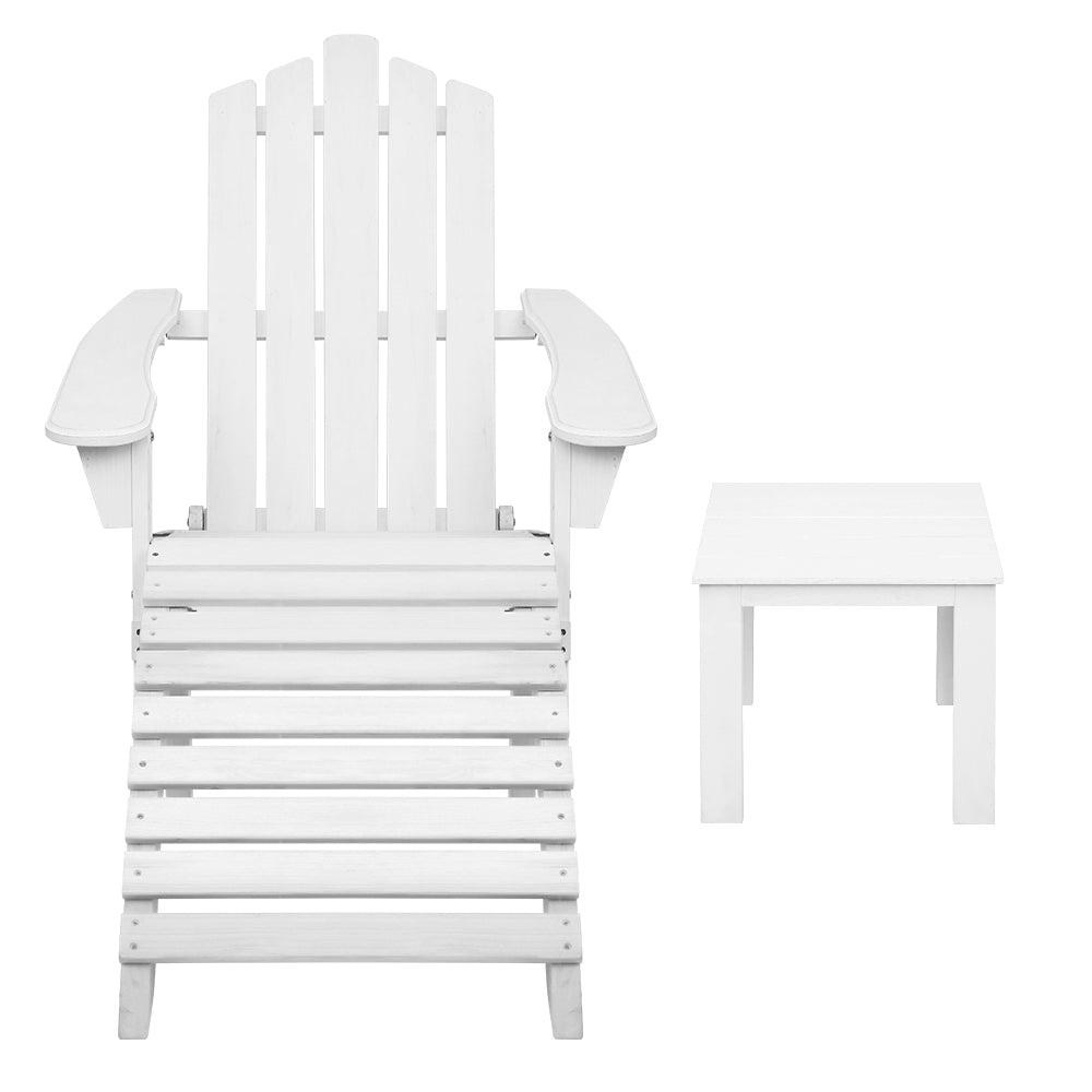 Gardeon Outdoor Sun Lounge Beach Chairs Table Setting Wooden Adirondack Patio Chair-Furniture &gt; Outdoor-PEROZ Accessories