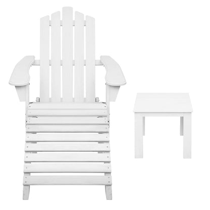 Gardeon Outdoor Sun Lounge Beach Chairs Table Setting Wooden Adirondack Patio Chair-Furniture &gt; Outdoor-PEROZ Accessories