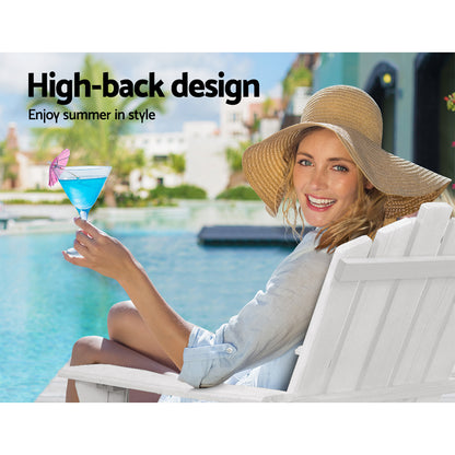 Gardeon Outdoor Sun Lounge Beach Chairs Table Setting Wooden Adirondack Patio Chair-Furniture &gt; Outdoor-PEROZ Accessories