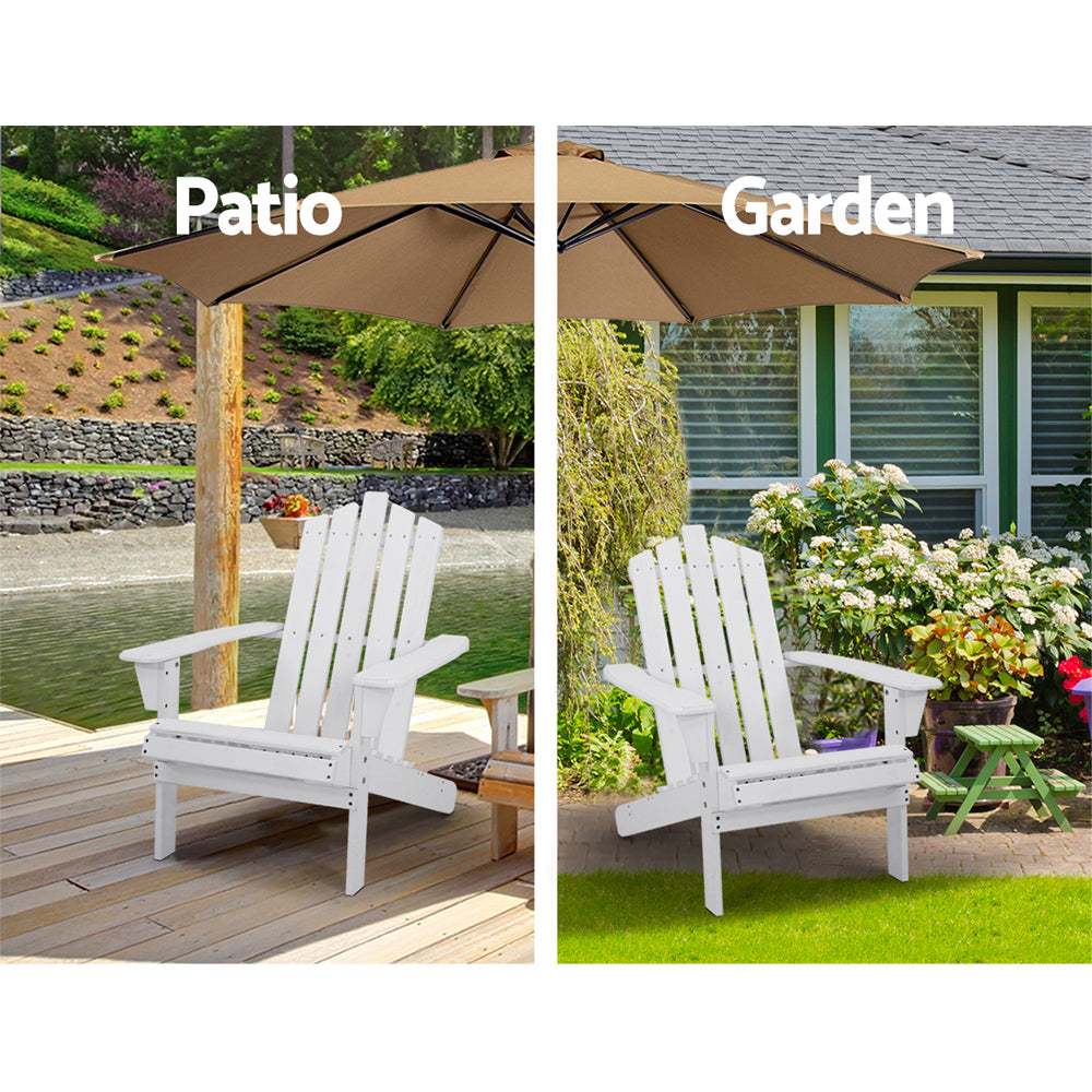 Gardeon Outdoor Sun Lounge Beach Chairs Table Setting Wooden Adirondack Patio Chair-Furniture &gt; Outdoor-PEROZ Accessories
