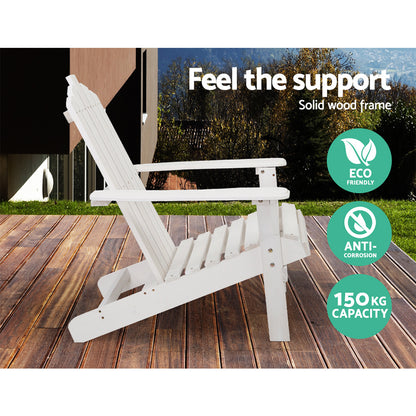 Gardeon Outdoor Sun Lounge Beach Chairs Table Setting Wooden Adirondack Patio Chair Lounges-Furniture &gt; Outdoor-PEROZ Accessories