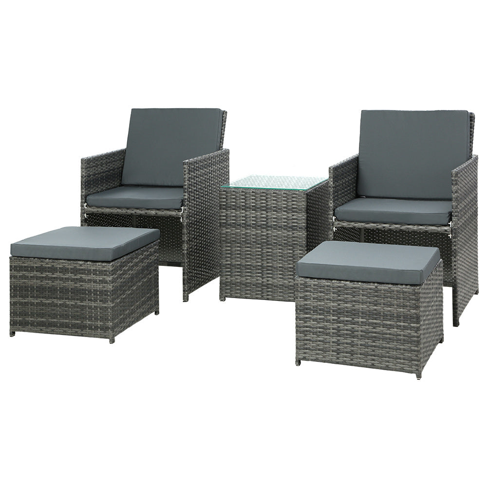 Gardeon Recliner Chairs Sun Lounge Wicker Lounger Outdoor Furniture Patio Sofa-Furniture &gt; Outdoor-PEROZ Accessories