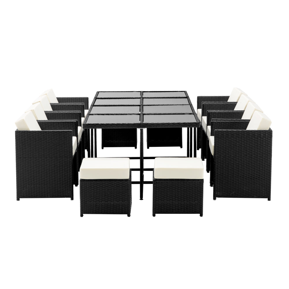 Gardeon 13 Piece Wicker Outdoor Dining Table Set-Furniture &gt; Dining-PEROZ Accessories